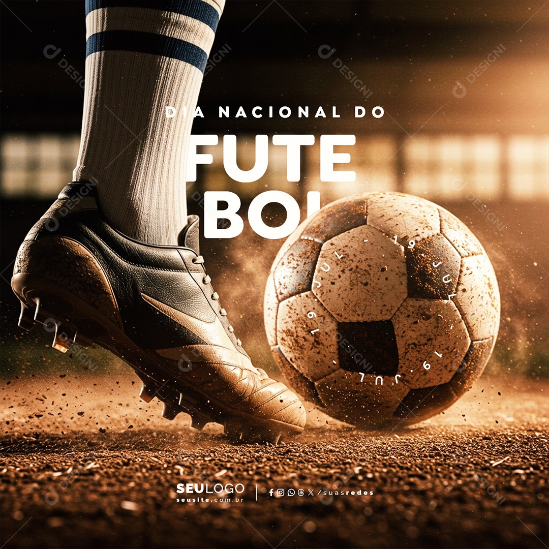 Dia Nacional do Futebol 19 de Julho Social Media PSD Editável