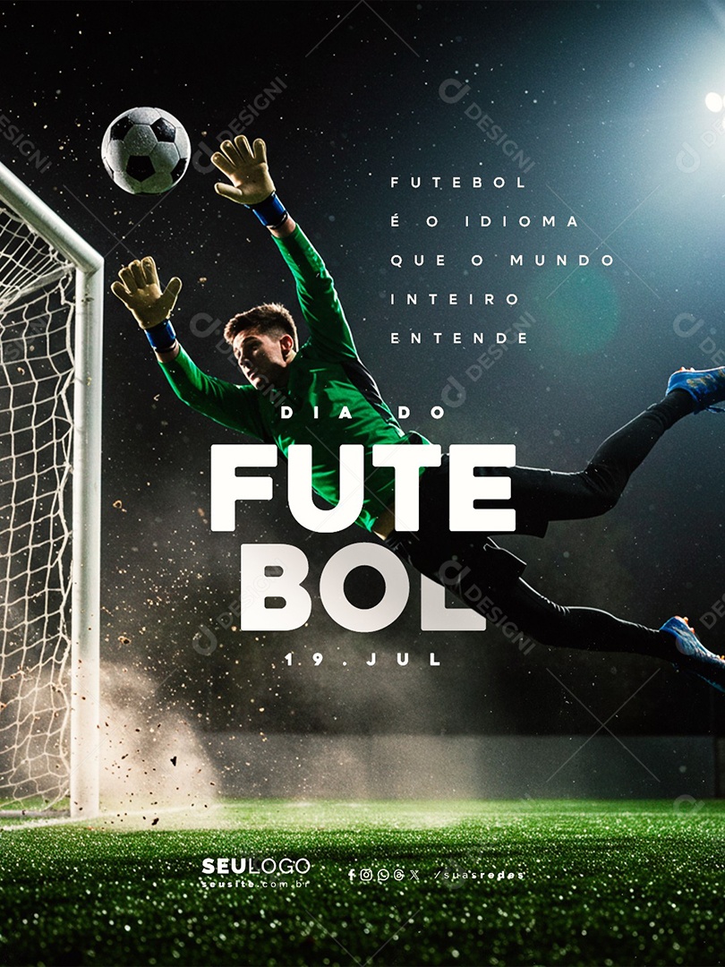 Dia do Futebol 19 de Julho Social Media PSD Editável