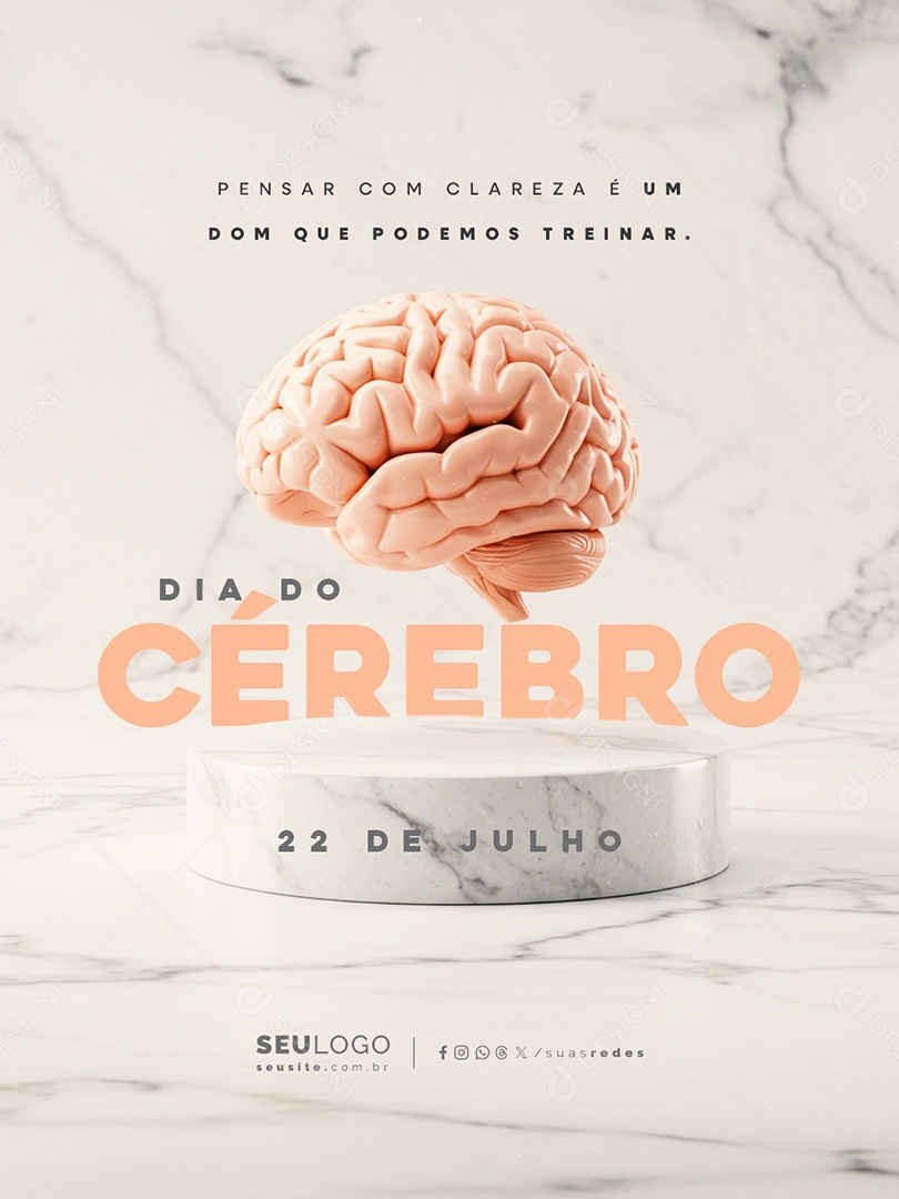 Dia do Cérebro 22 De Julho Social Media PSD Editável
