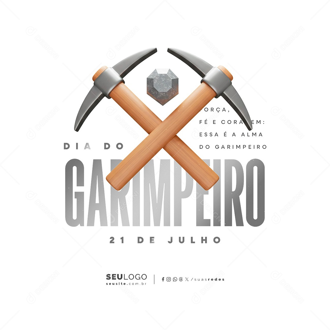 Dia do Garimpeiro 21 de Julho Social Media PSD Editável