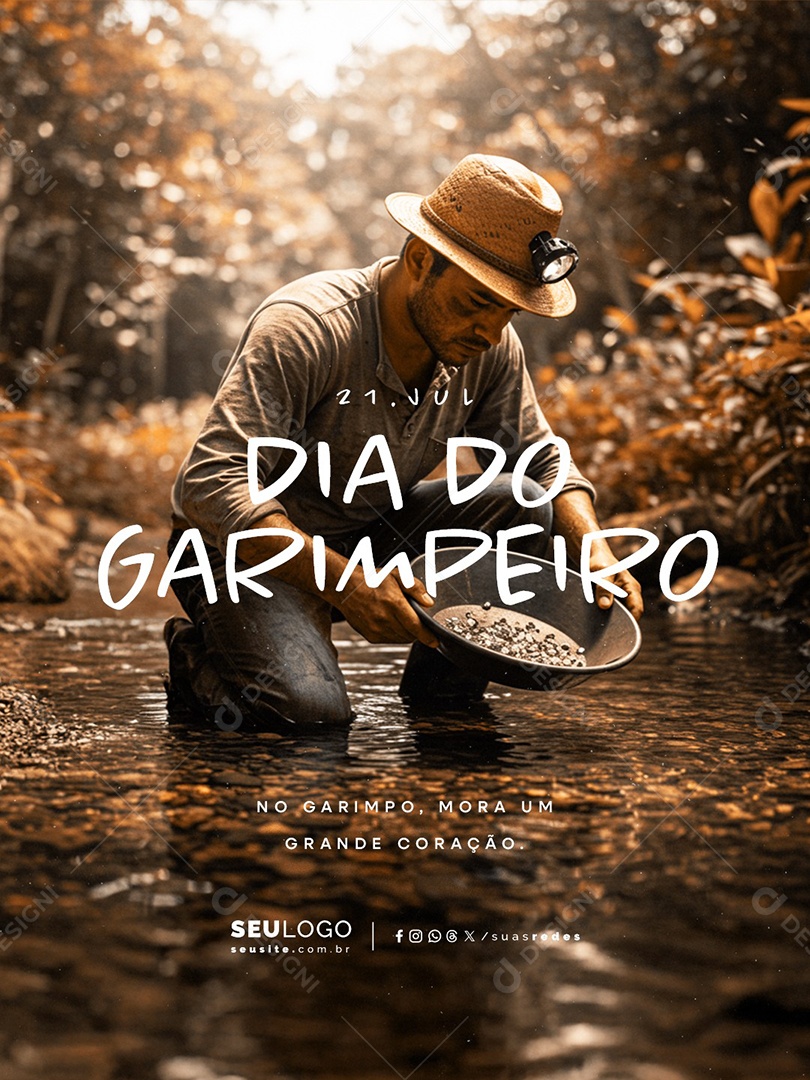 Dia do Garimpeiro 21 de Julho Social Media PSD Editável