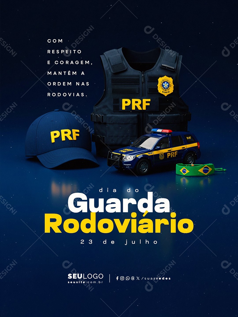 Dia do Guarda Rodoviário 23 de Julho Social Media PSD Editável