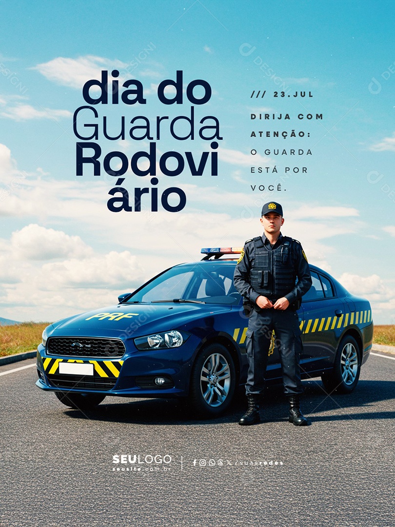 Dia do Guarda Rodoviário 23 de Julho Social Media PSD Editável
