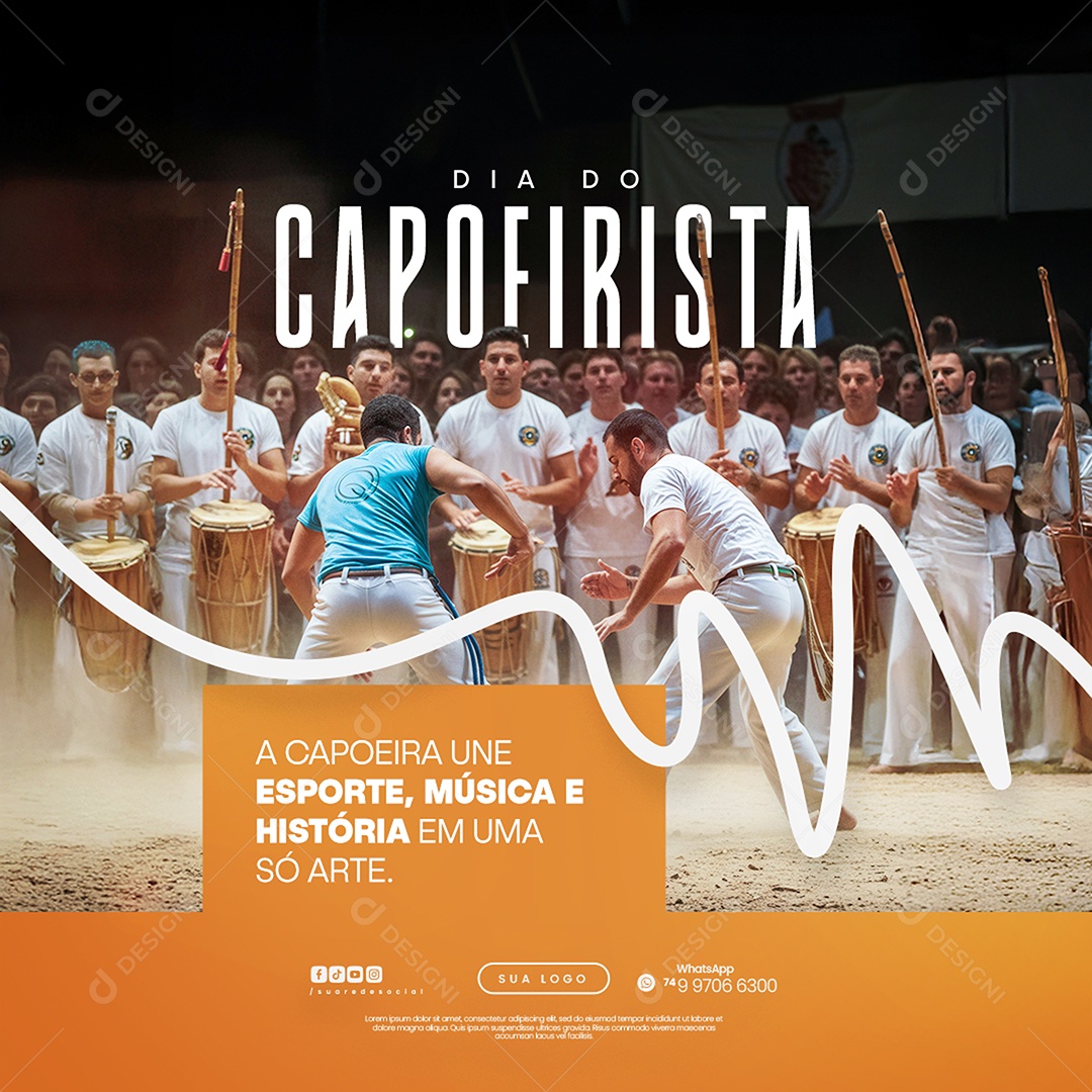 Social Media Capoeira Une Esporte, música E História Em Uma Só Parte PSD Editável