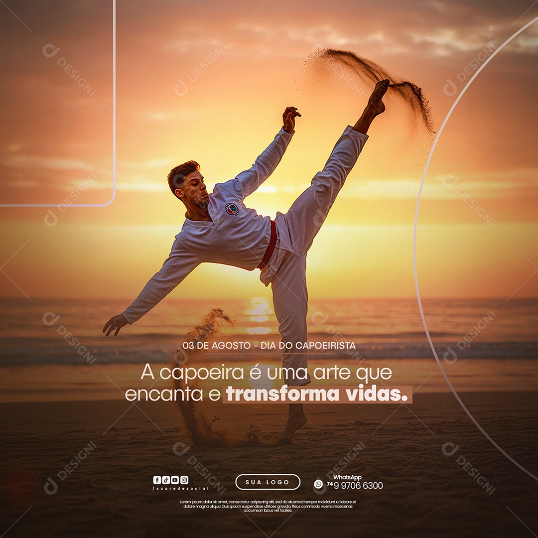 Social Media Capoeira é Uma Arte Que Encanta E Transforma Vidas PSD Editável