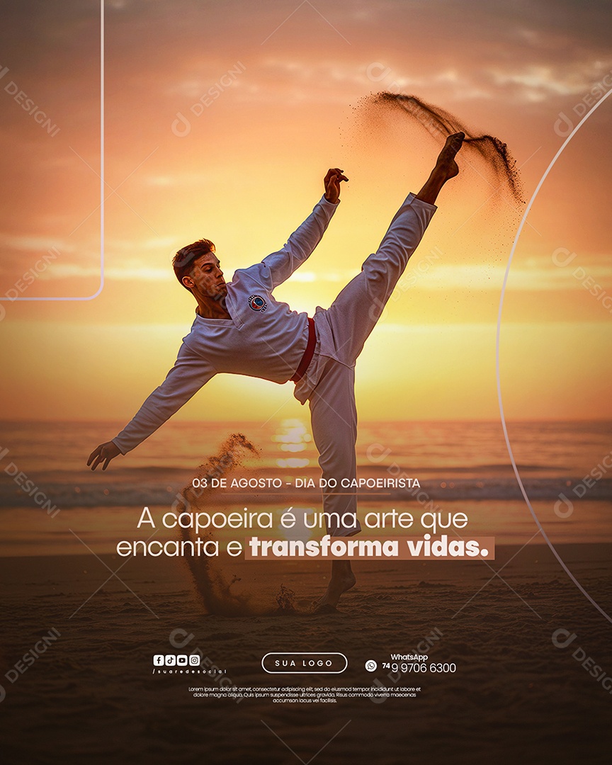 Social Media A Capoeira é Uma Arte Que Encanta E Transforma Vidas PSD Editável