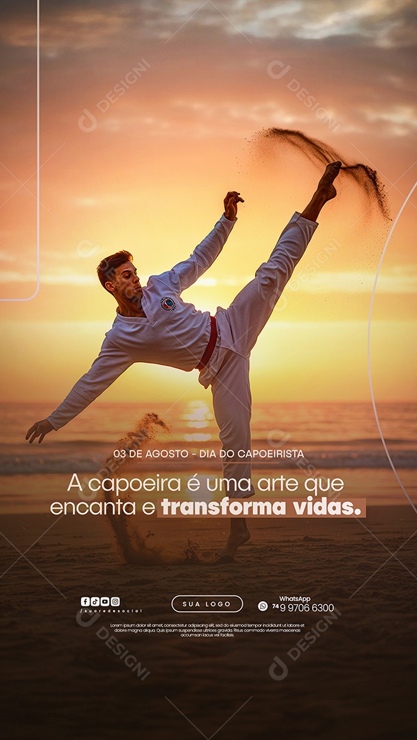 Story Social Media Capoeira é Uma Arte Que Encanta E Transforma Vidas PSD Editável