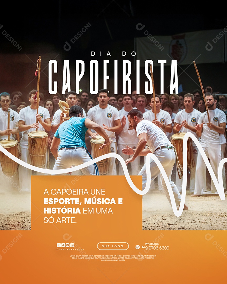 Story Social Media Capoeira Une Esporte, música E História Em Uma Só Parte PSD Editável