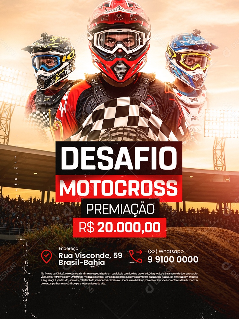 Desafio Motocross Premiação Social Media PSD Editável