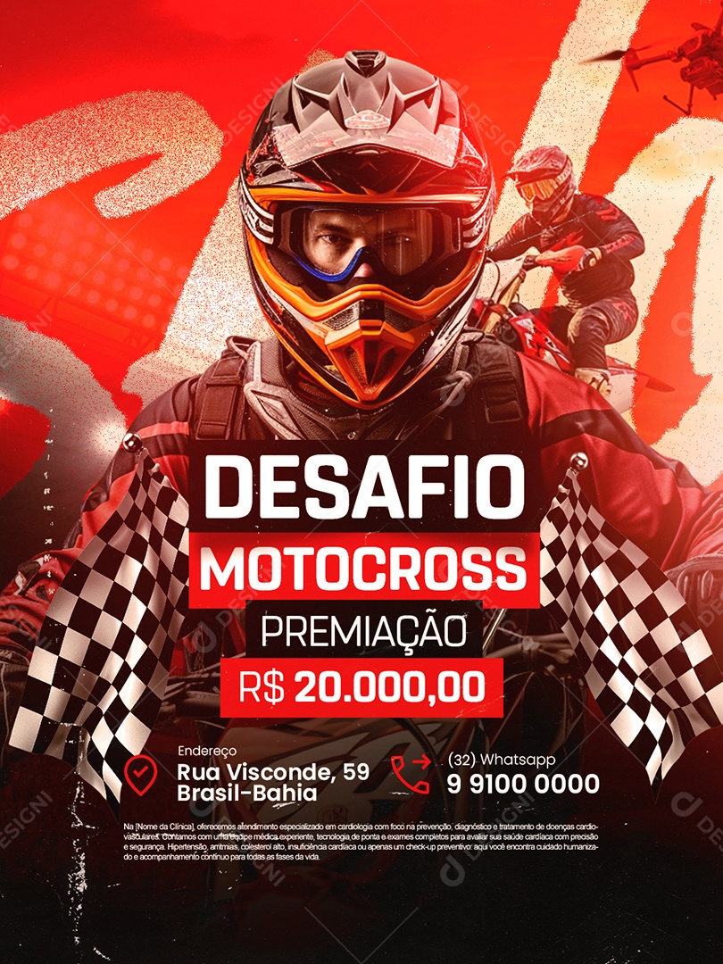 Desafio Motocross MX Social Media PSD Editável