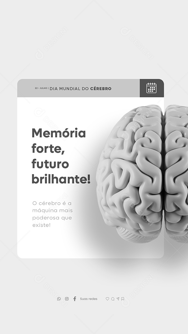 Story Dia Mundial do Cérebro 22 De Julho Social Media PSD Editável