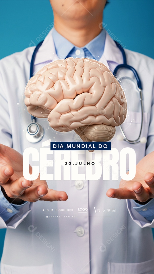 Story Dia Mundial do Cérebro 22 De Julho Social Media PSD Editável