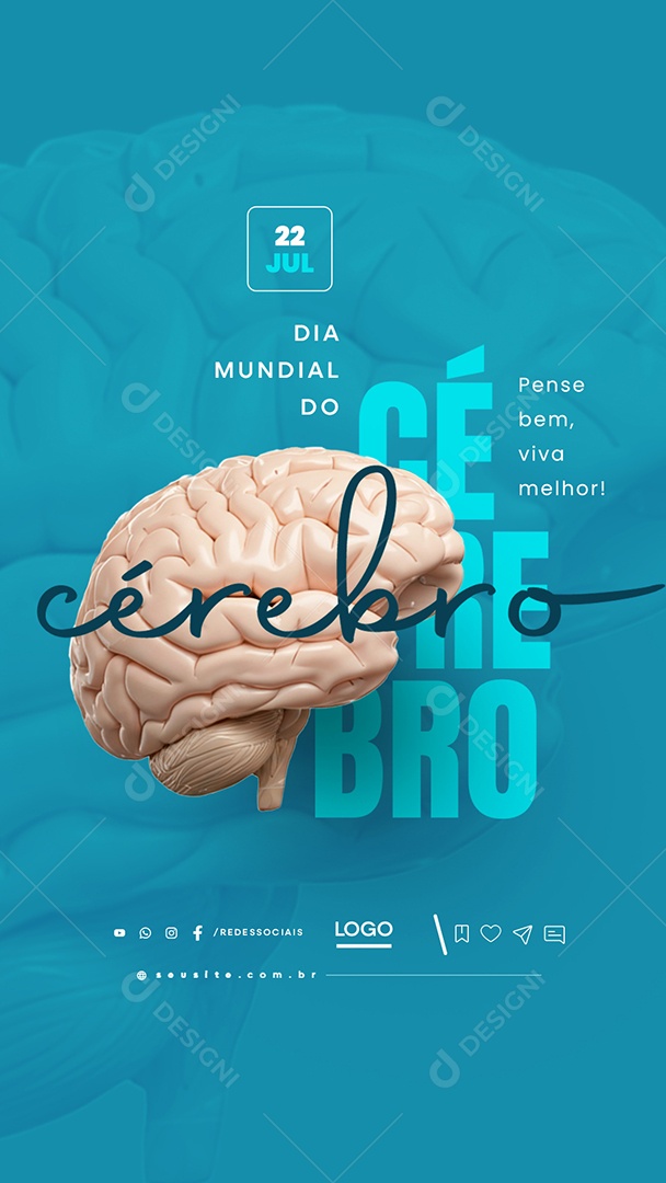 Story Dia Mundial do Cérebro 22 De Julho Social Media PSD Editável