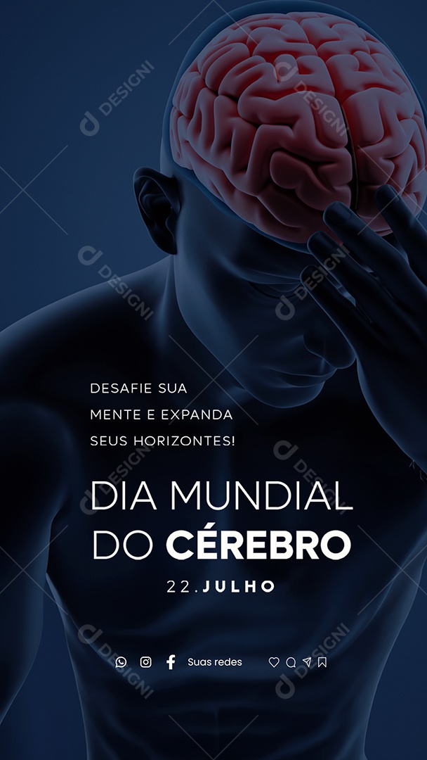 Story Dia Mundial do Cérebro 22 De Julho Social Media PSD Editável