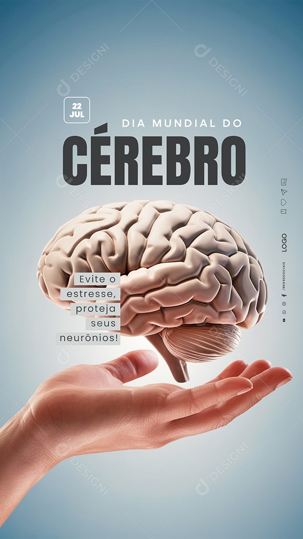 Story Dia Mundial do Cérebro 22 De Julho Social Media PSD Editável
