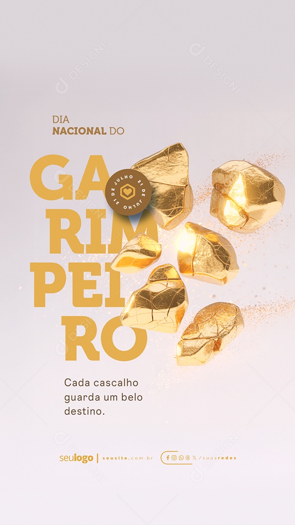 Story Dia Nacional do Garimpeiro 21 de Julho Social Media PSD Editável