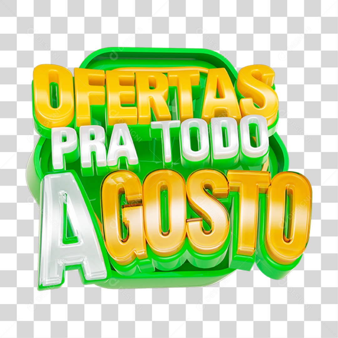 Selo 3D Ofertas pra Todo Agosto PNG Transparente