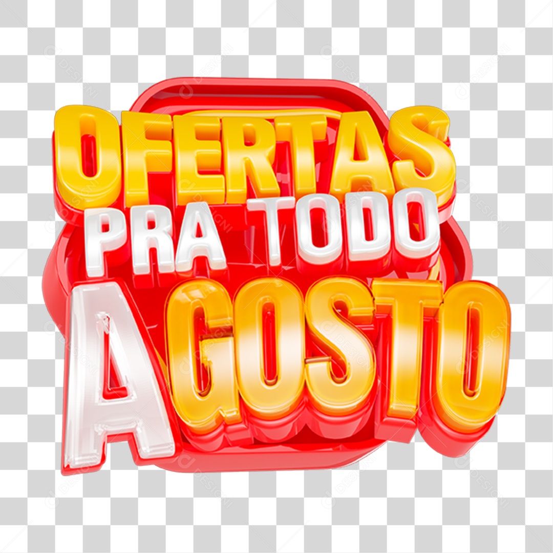 Selo 3D Ofertas pra Todo Agosto PNG Transparente