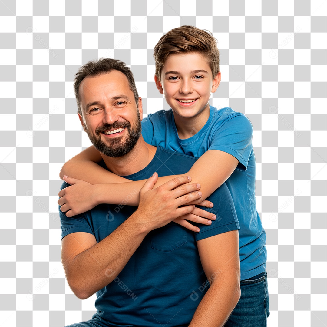Pai e Filho Abraçados PNG Transparente