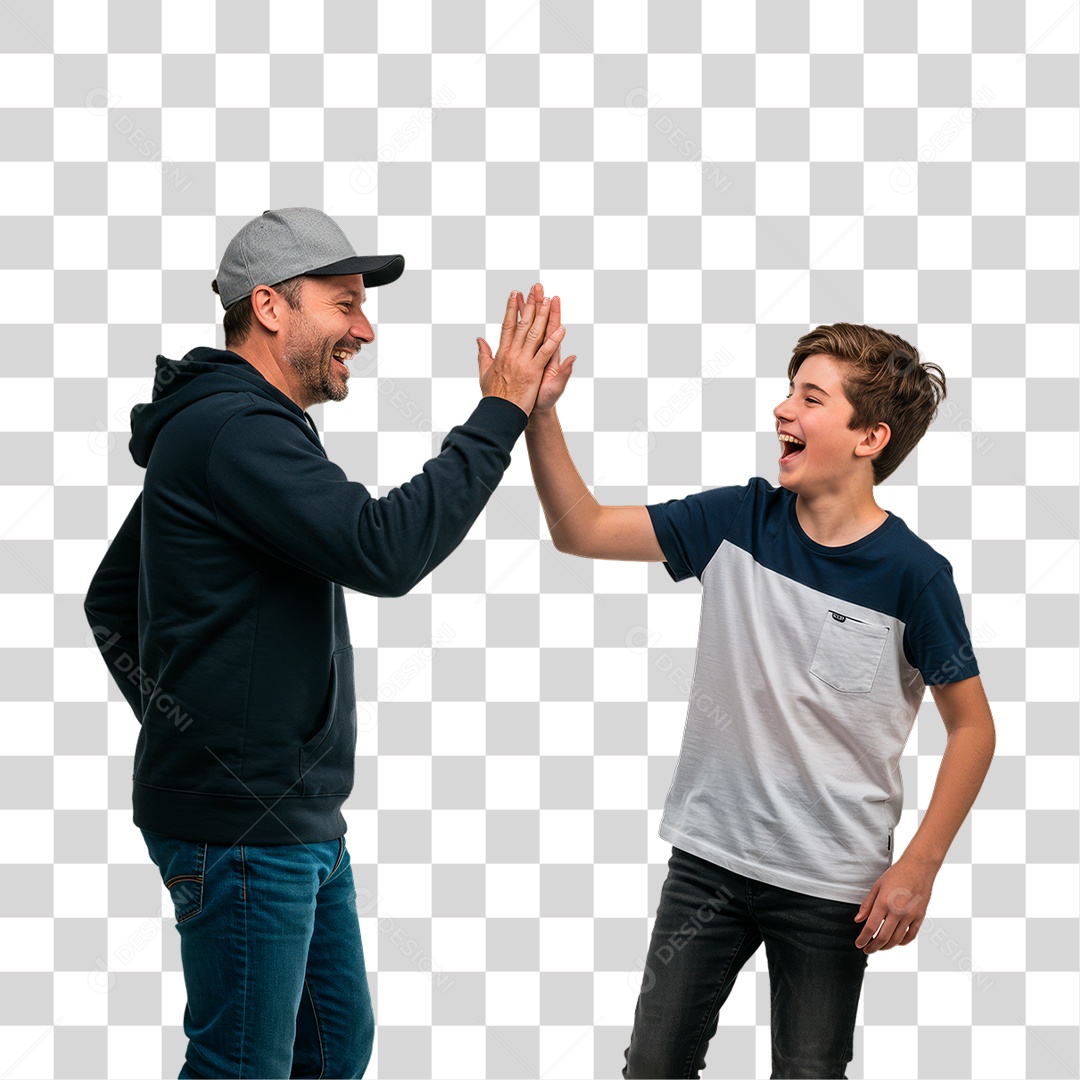 Pai e Filho Felizes PNG transparente