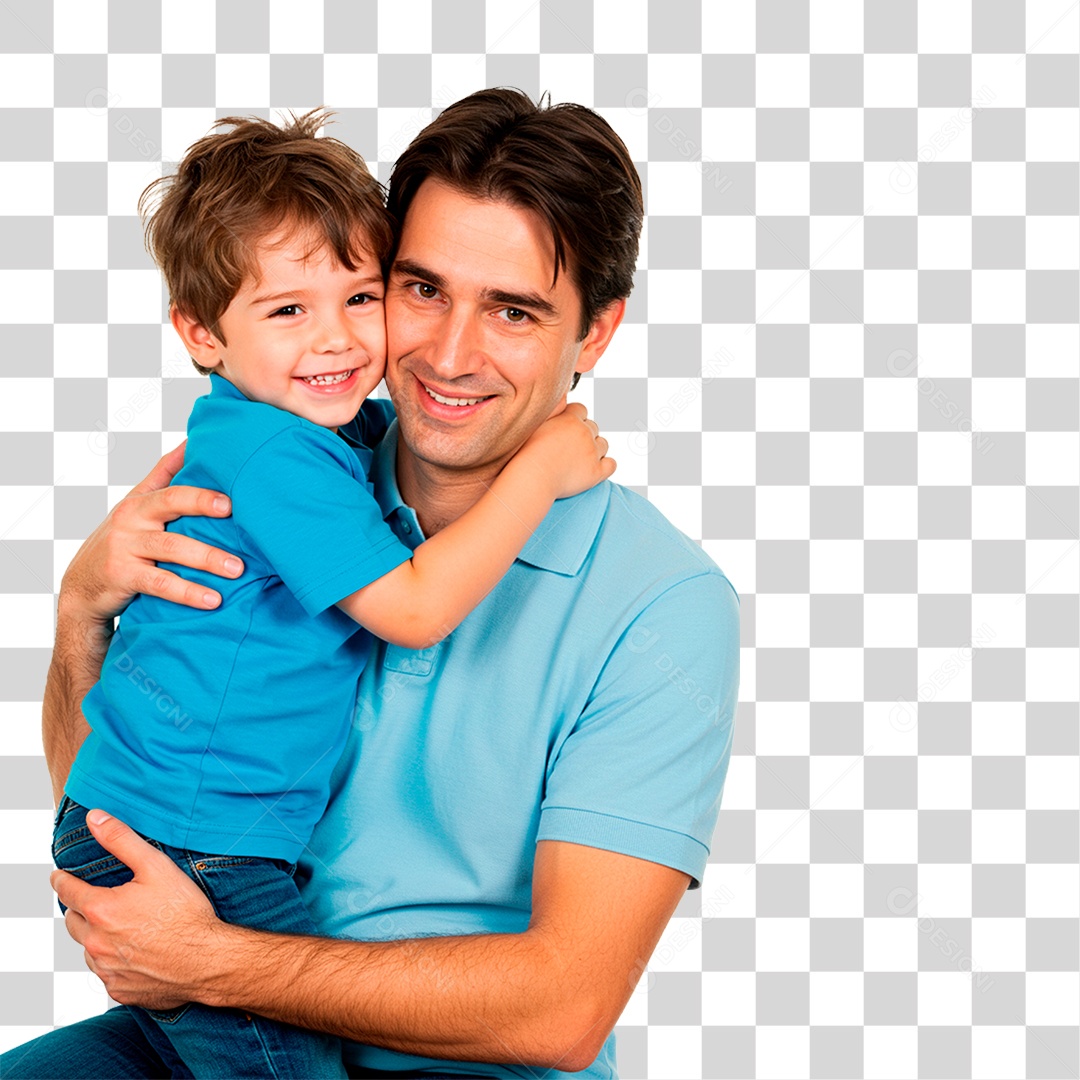 Pai e Filho Abraçados PNG Transparente