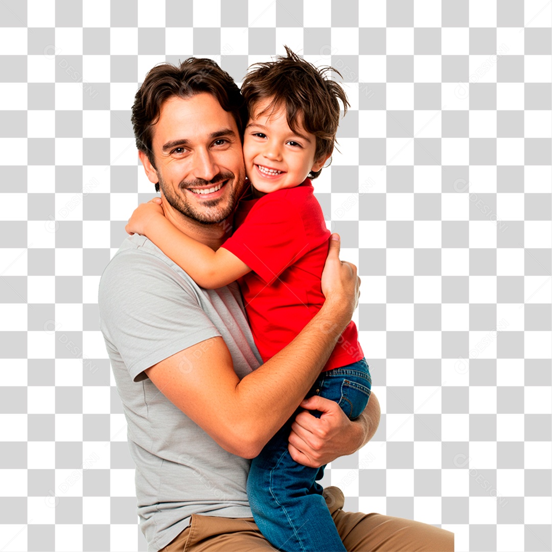 Pai e Filho Abraçados PNG Transparente