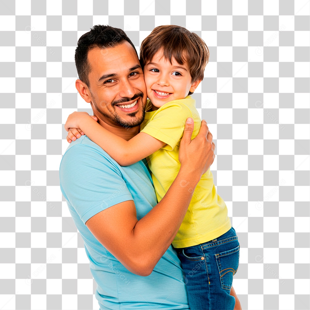 Pai e Filho Abraçados PNG Transparente