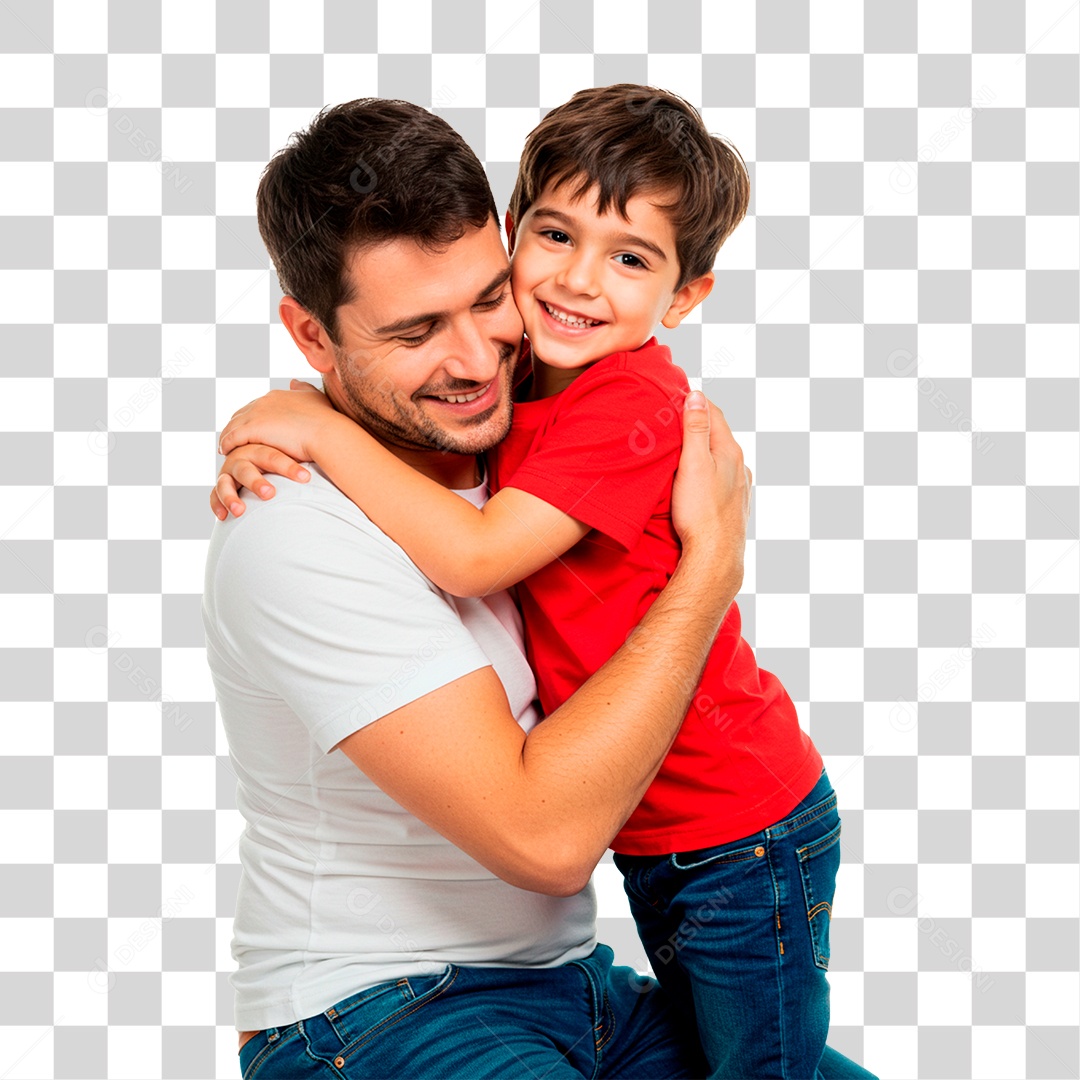Pai e Filho Abraçados PNG Transparente