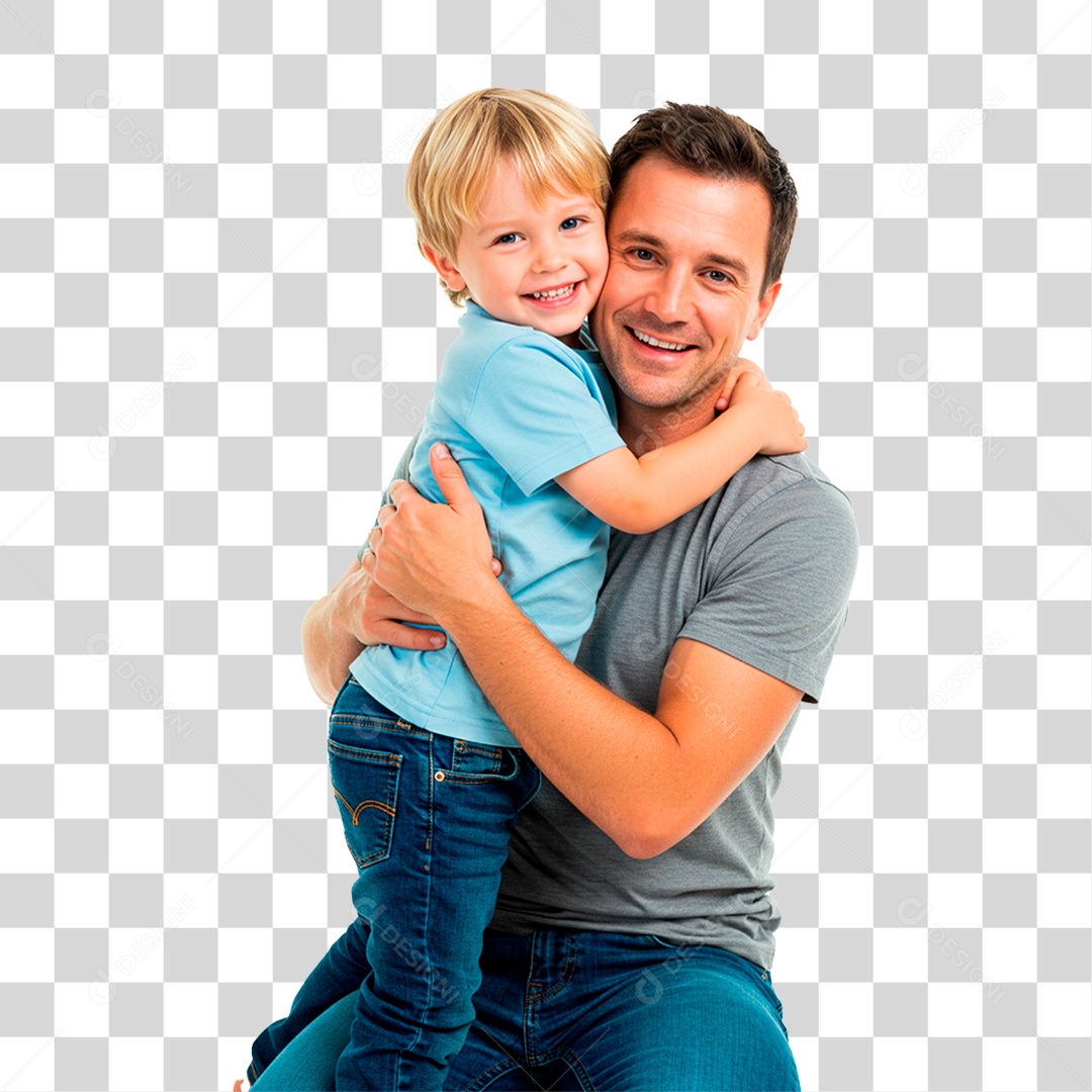 Pai e Filho Abraçados PNG Transparente