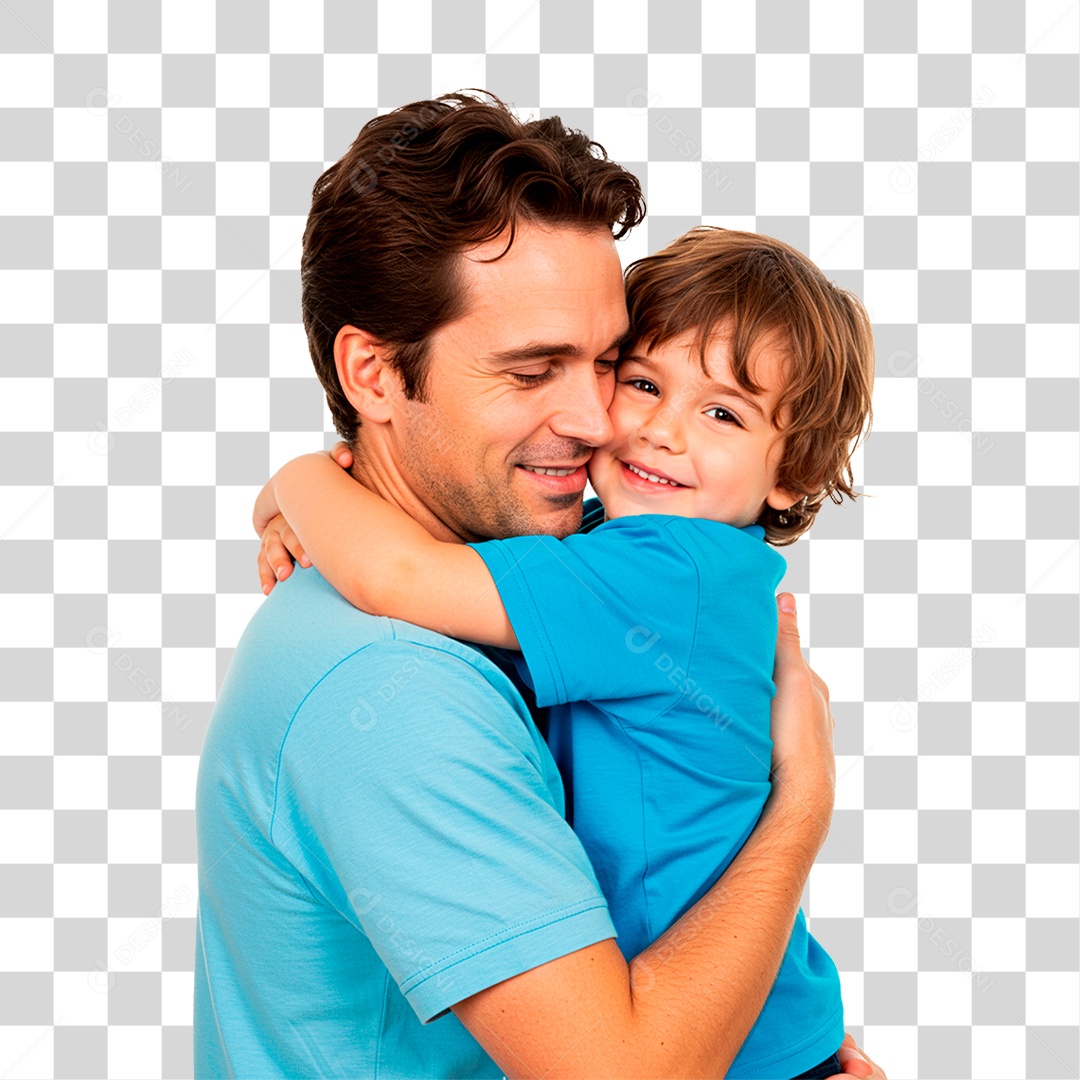 Pai e Filho Abraçados PNG Transparente