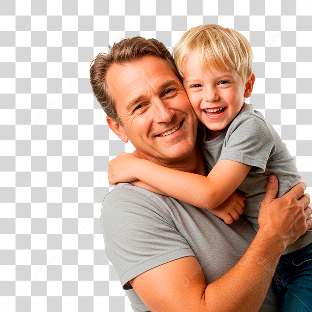 Pai e Filho Abraçados PNG Transparente