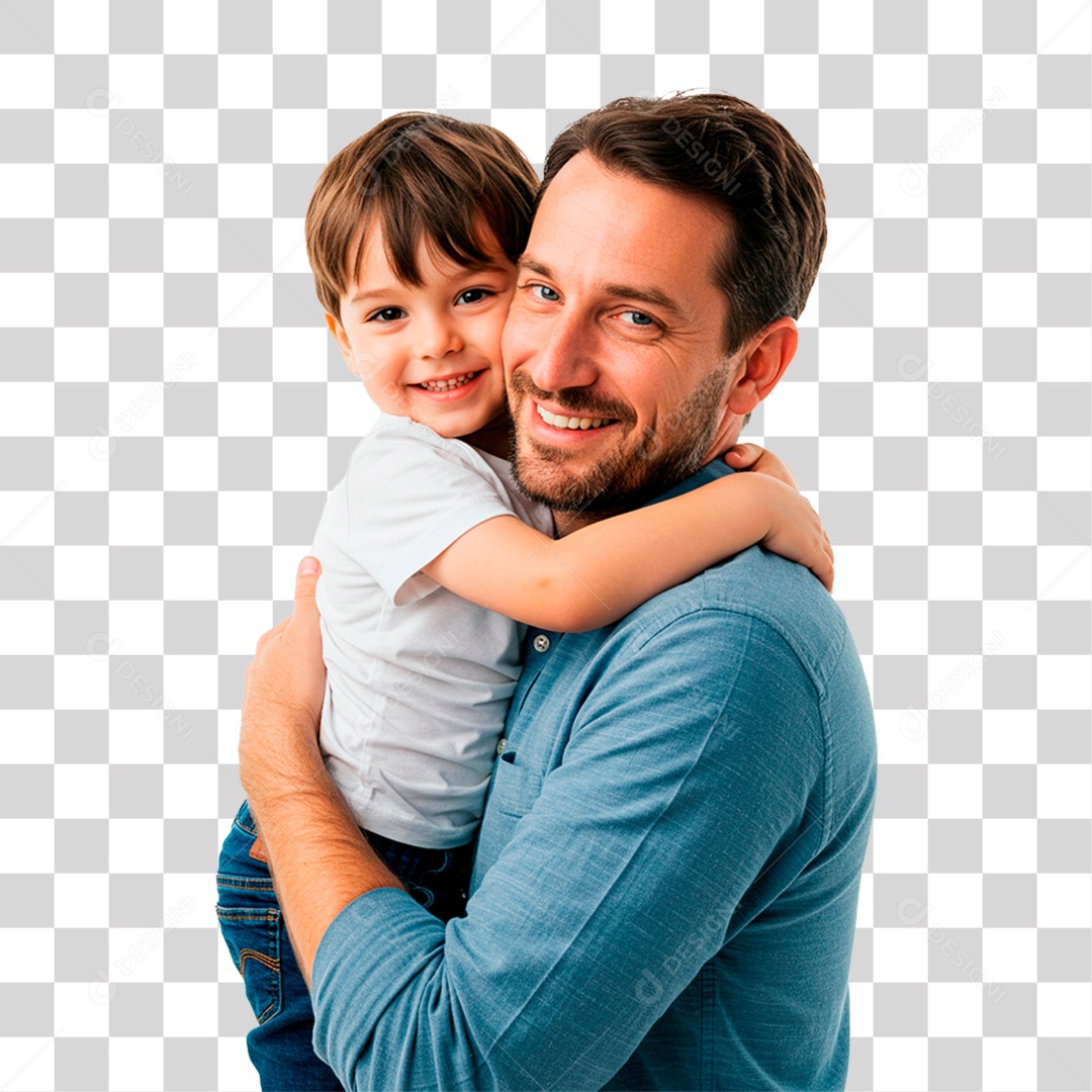 Pai e Filho Abraçados PNG Transparente