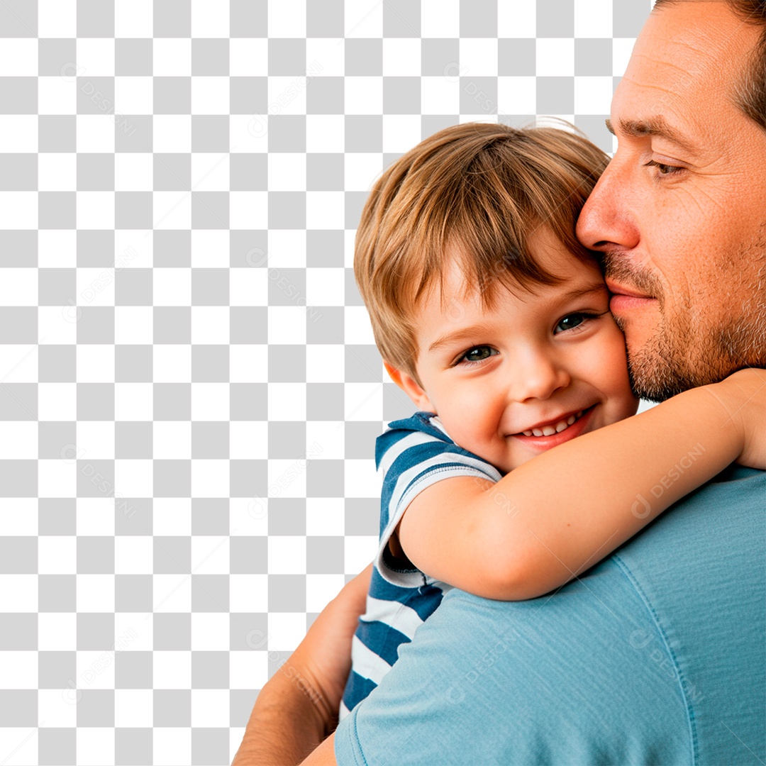 Pai e Filho Abraçados PNG Transparente