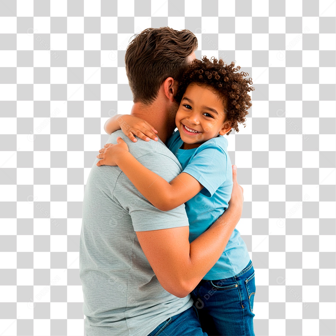 Pai e Filho Abraçados PNG Transparente