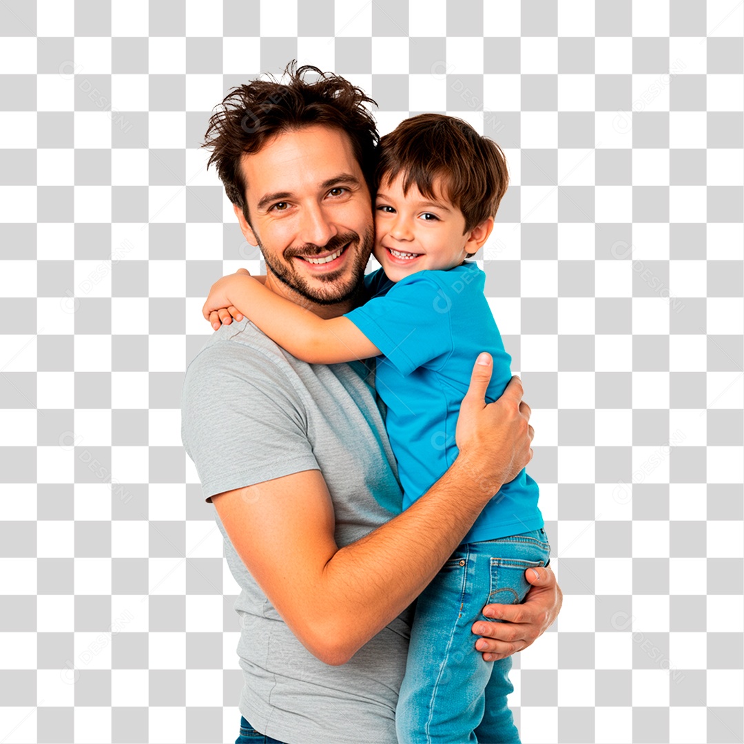Pai e Filho Abraçados PNG Transparente