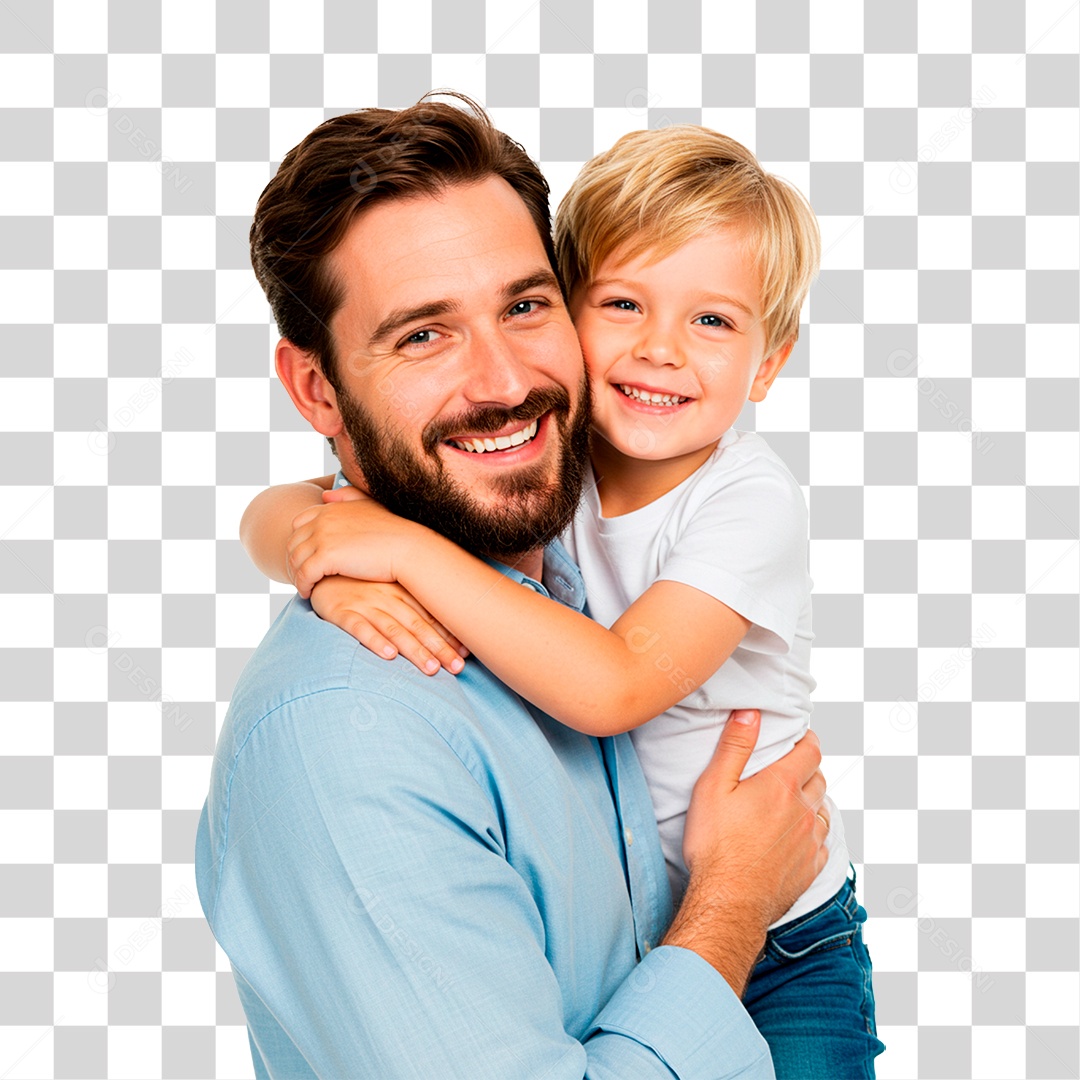 Pai e Filho Abraçados PNG Transparente