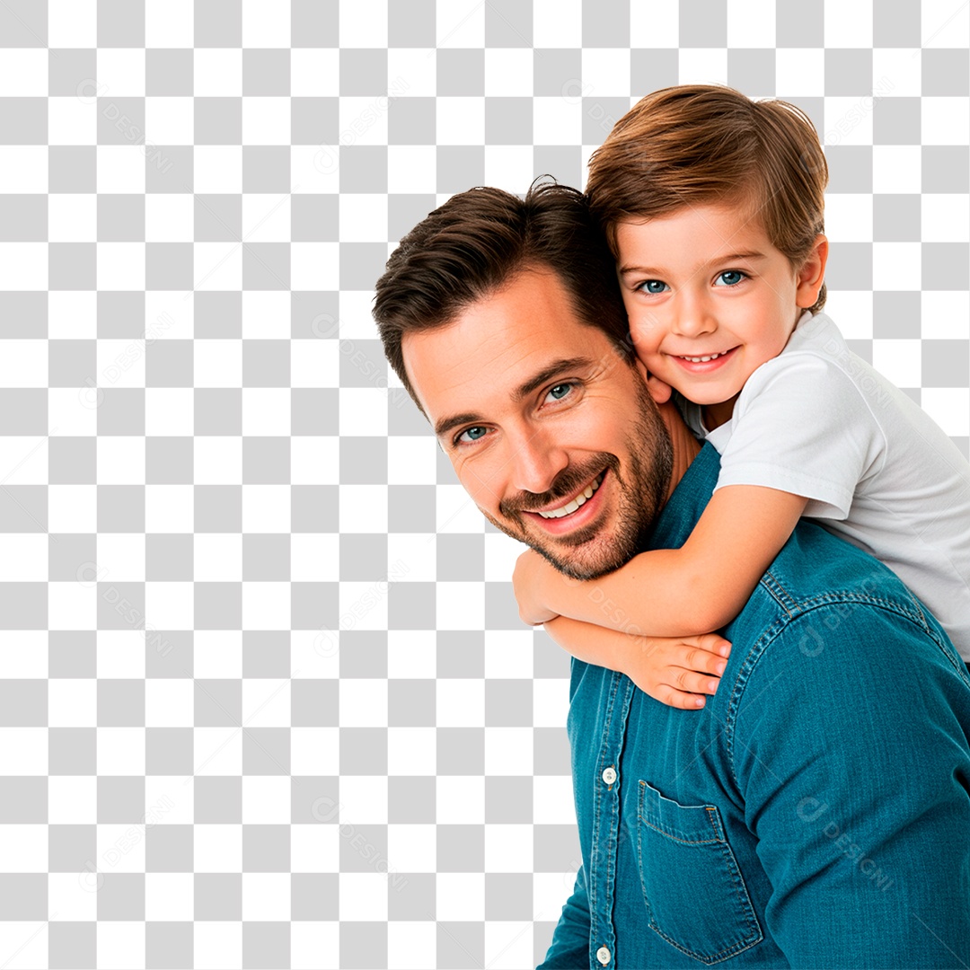 Pai e Filho Abraçados PNG Transparente