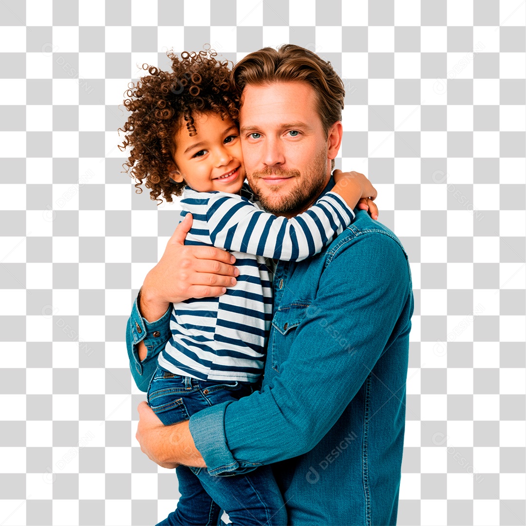 Pai e Filho Abraçados PNG Transparente