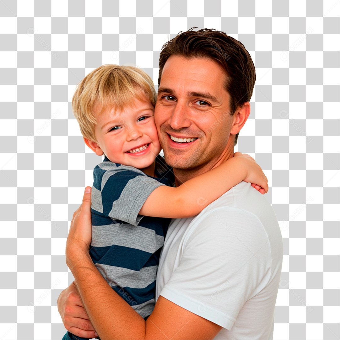 Pai e Filho Abraçados PNG Transparente