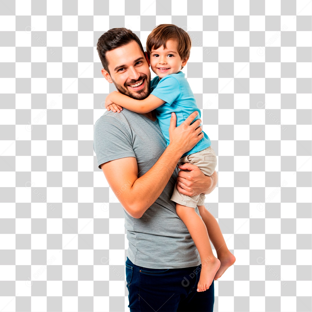 Pai e Filho Abraçados PNG Transparente