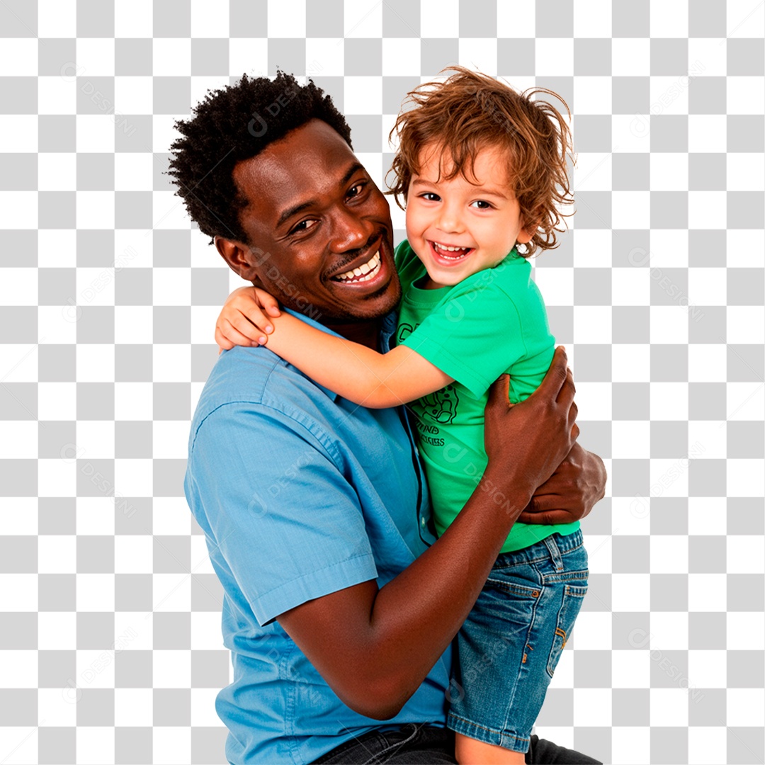 Pai e Filho Abraçados PNG Transparente