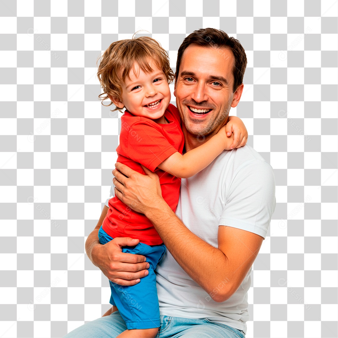 Pai e Filho Abraçados PNG Transparente