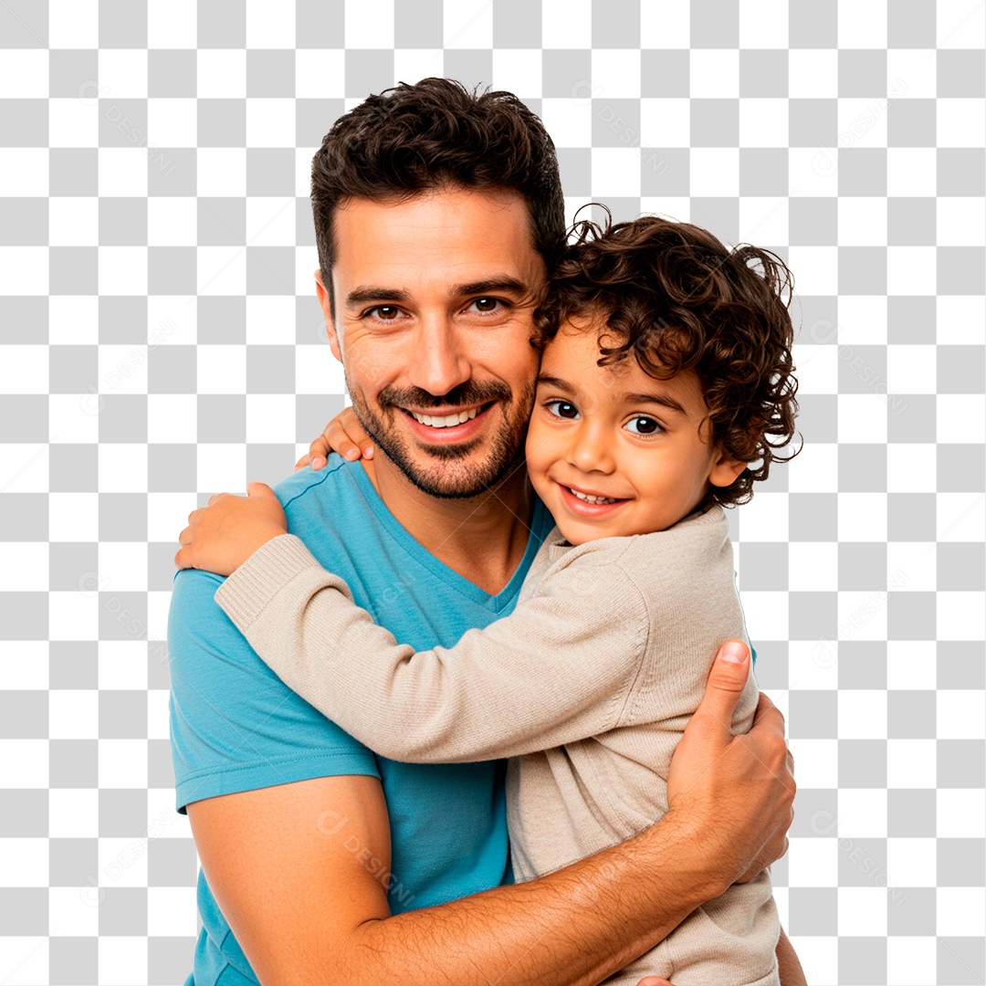 Pai e Filho Abraçados PNG Transparente