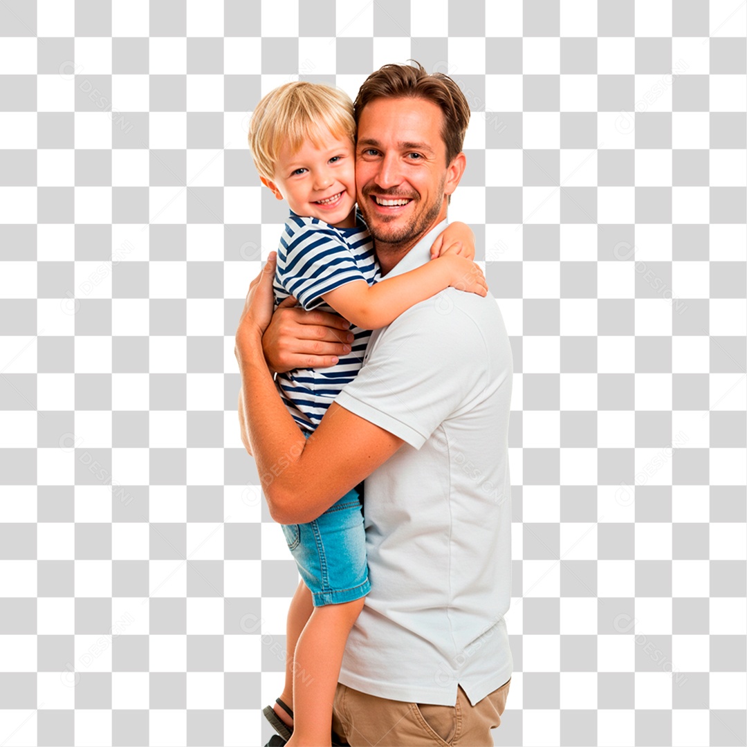 Pai e Filho Abraçados PNG Transparente