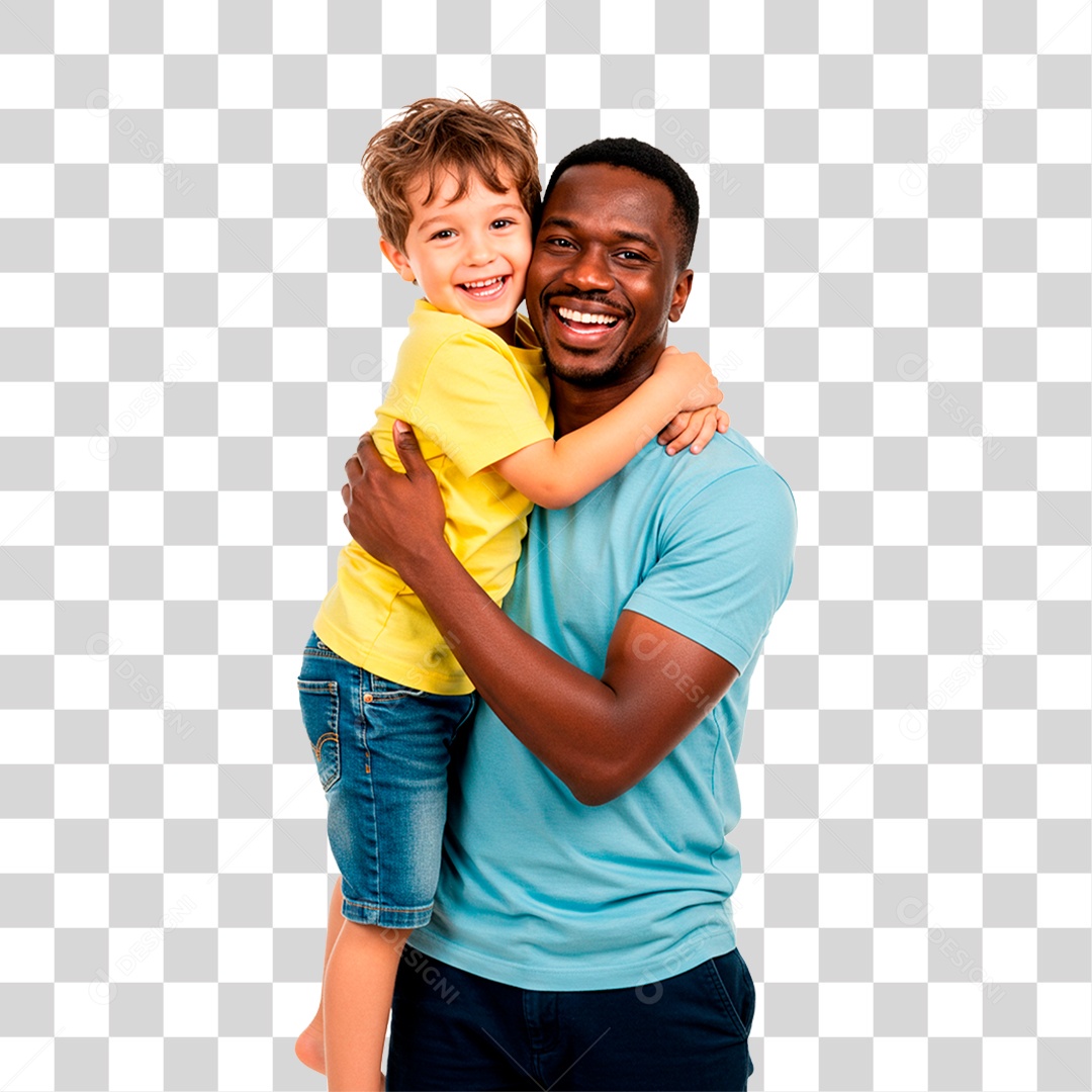 Pai e Filho Abraçados PNG Transparente