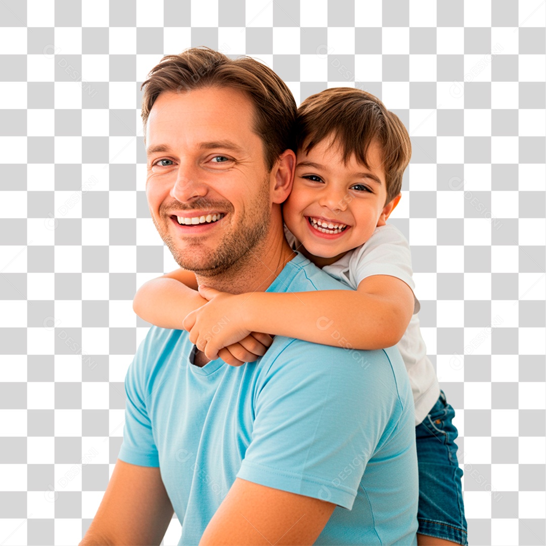 Pai e Filho Abraçados PNG Transparente