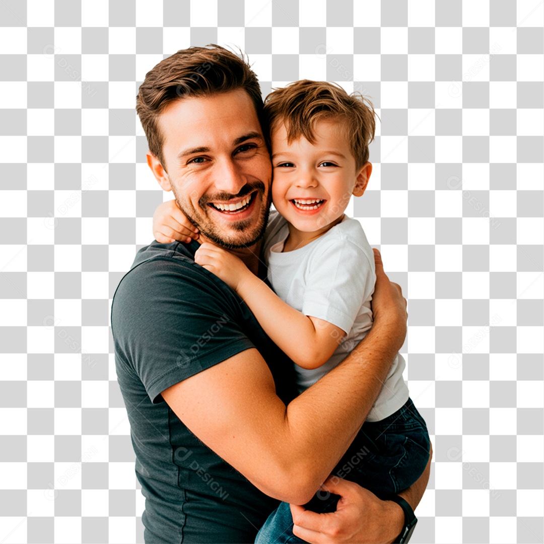 Pai e Filho Abraçados PNG Transparente