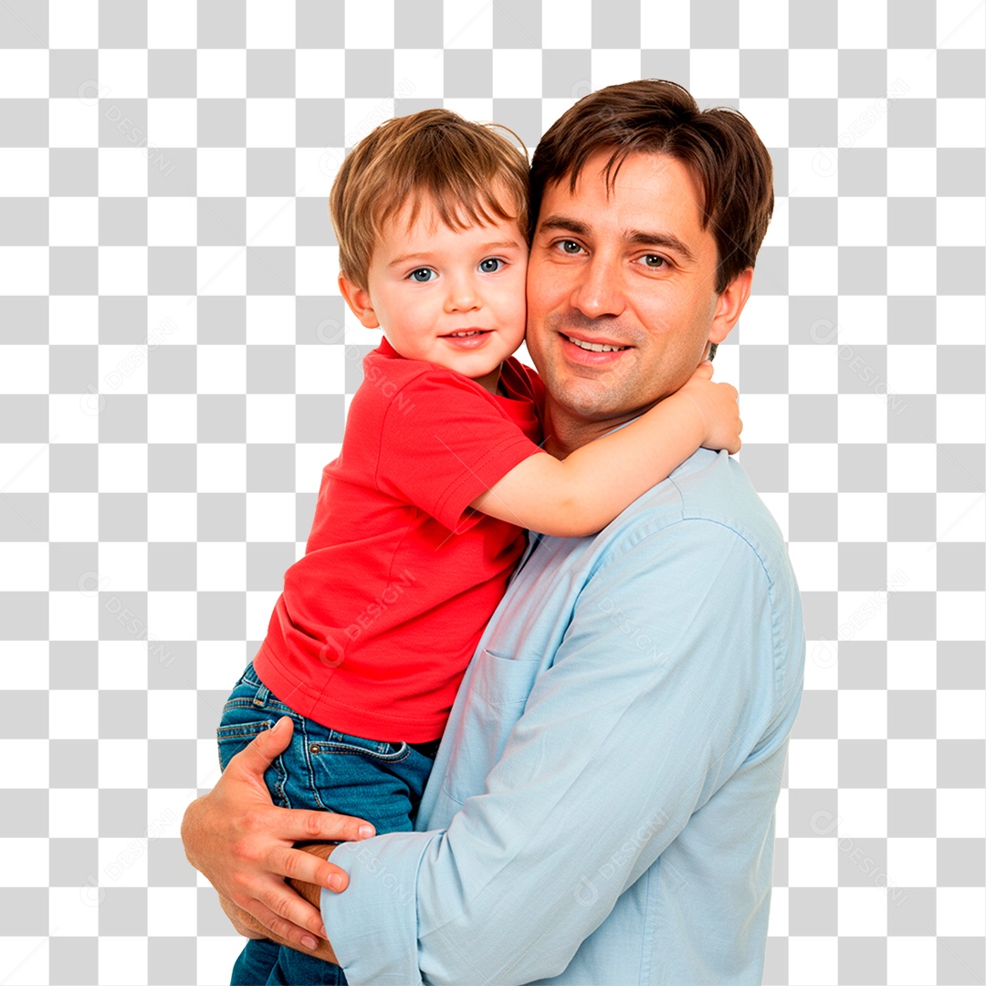 Pai e Filho Abraçados PNG Transparente