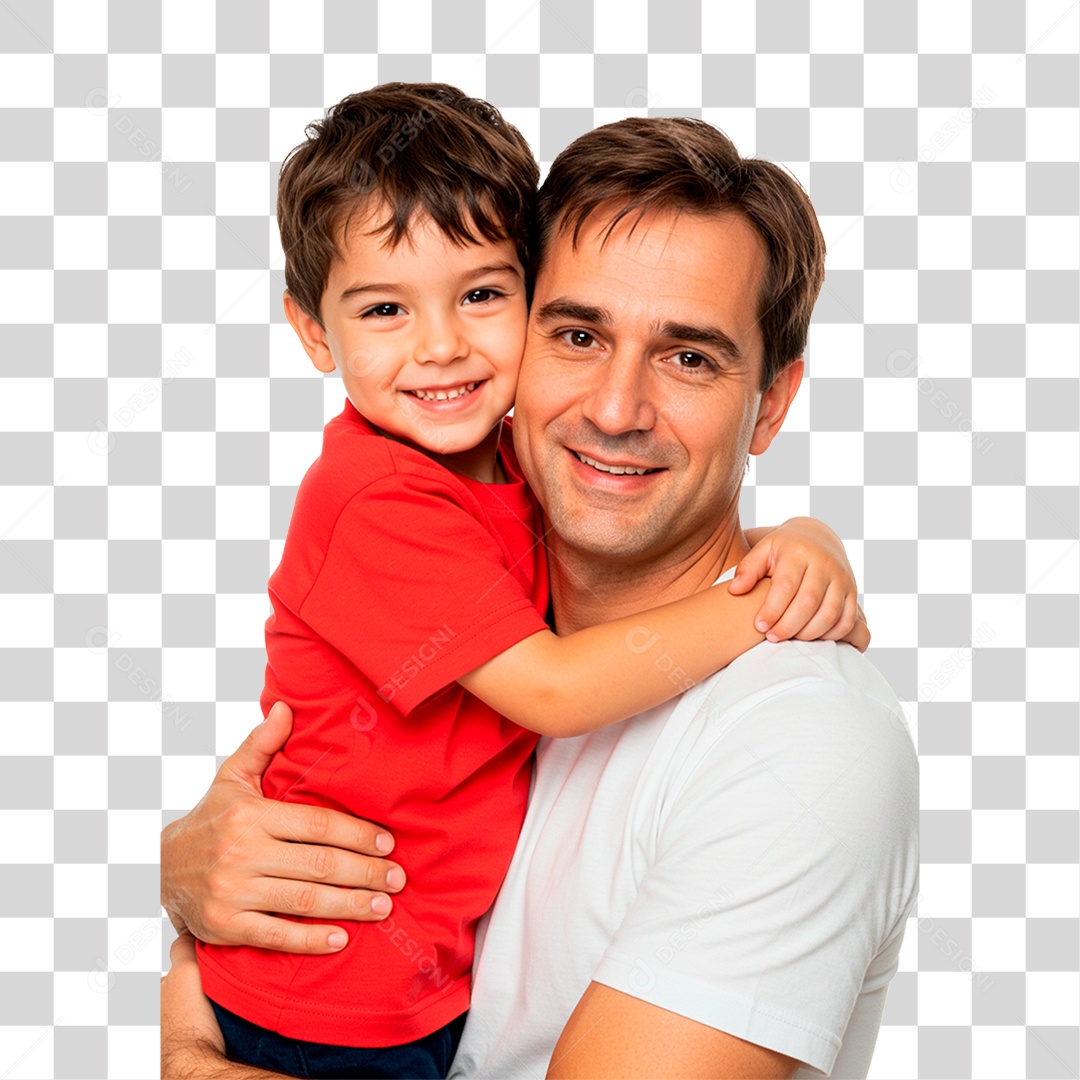 Pai e Filho Abraçados PNG Transparente
