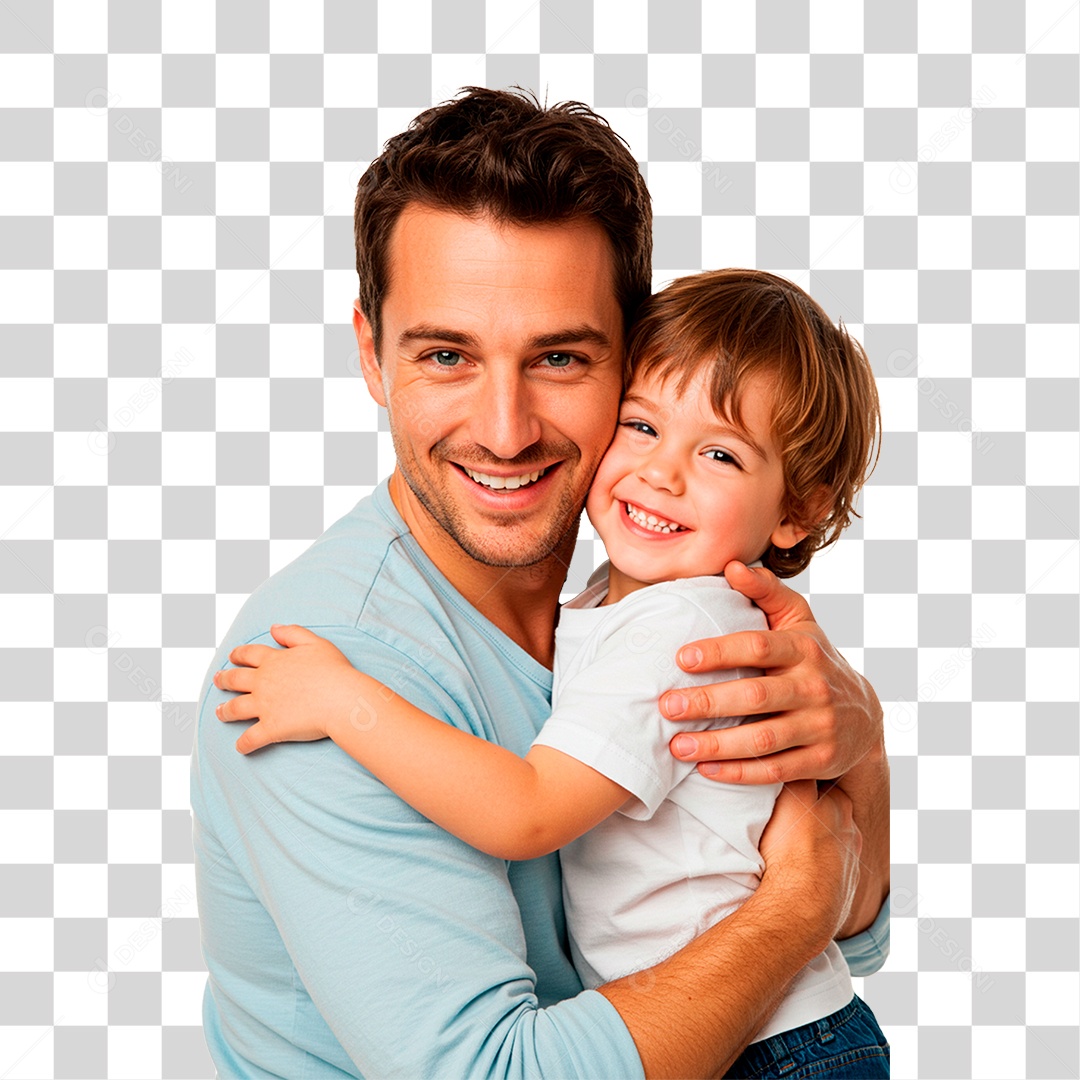 Pai e Filho Abraçados PNG Transparente